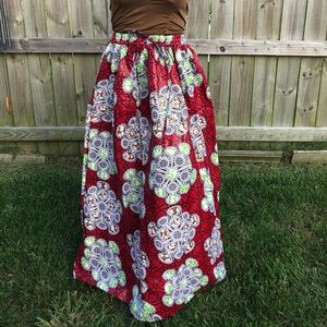 African wax cloth print skirts assorted colors: